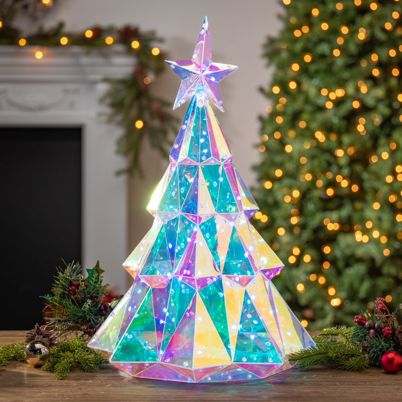 Ivy Bronx Enchanting 19.7 Inch USB Electric RGB Lighted Holographic Holiday Tree With Remote Control Reviews Wayfair